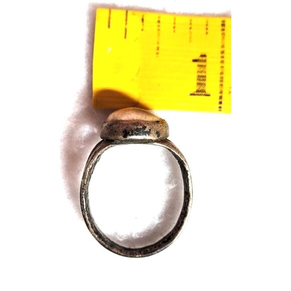 Vtg Operculum Shell Ring Warm Brown Cat’s Eye Shiva Antique Bronze Oval Band 8.5 - Picture 7 of 9